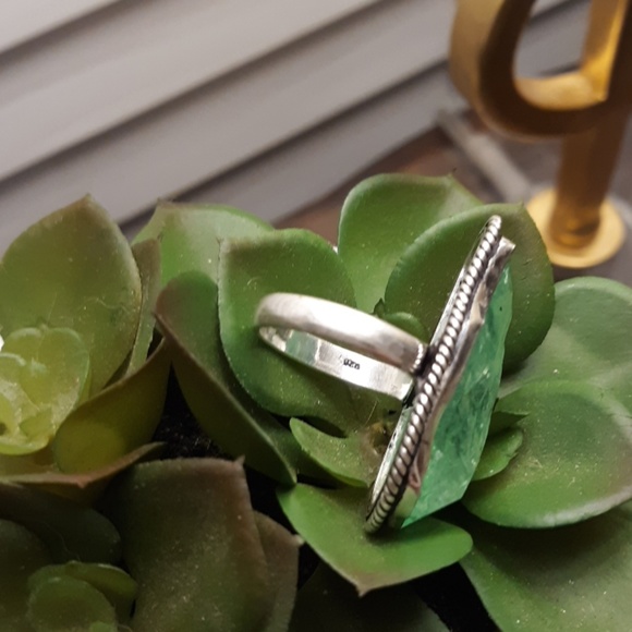 *Sale* New Rough Green Crystal Quartz 925 Silver Ring. - Picture 9 of 9